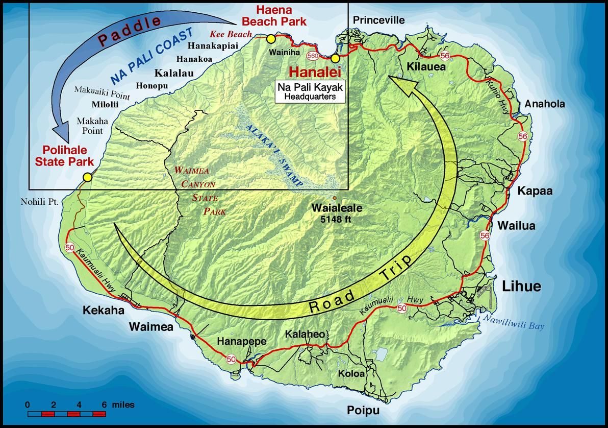 NaPali Kayak adventure travel map
